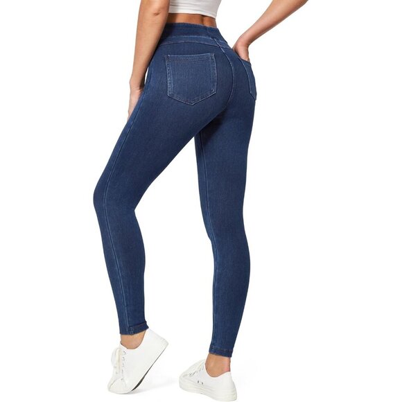 Denim - Women’s High-Waist Stretch Jeans Tummy Control Skinny Leggings Pockets